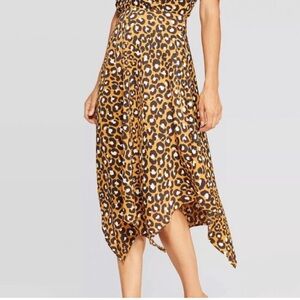 Who What Wear Scarf Hem Modern Leopard Midi Skirt- 18W